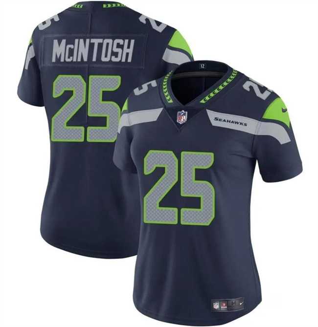 Women%27s Seattle Seahawks #25 Kenny McIntosh Navy Vapor Limited Football Stitched Jersey Dzhi->customized nfl jersey->Custom Jersey
